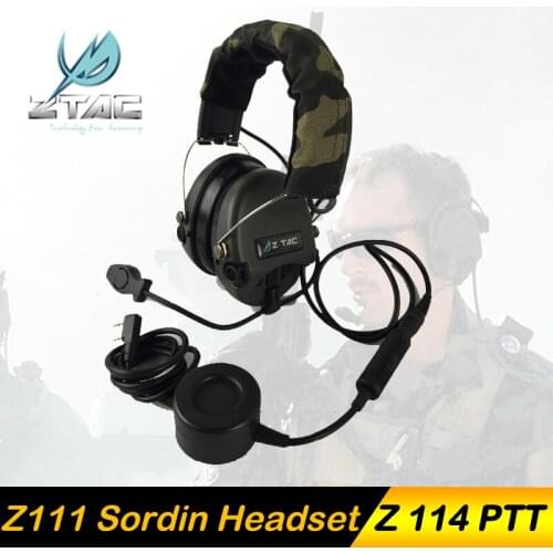 Z-TAC Tactical Sordin airbus Headphones Hunting Softair Headset Airsoft kenwood Midland PTT Peltor Arsoft Earphone For Shooting
