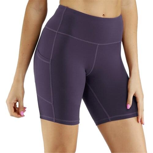 Womens Workout Shorts Out Pockets High Waisted Yoga Athletic Cycling Hiking Sports Shorts SAL99