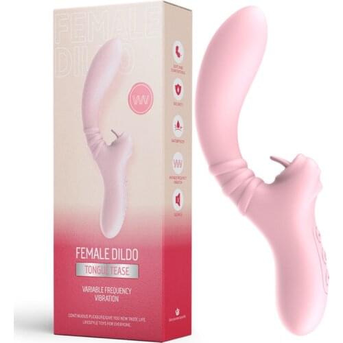 Female Masturbator Dual Purpose Couple Massage Vibrating and Tongue Licking Adult Products Dildo Clitoral Vibrator Women Sex Toy