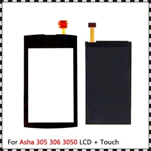 High Quality 3.0" For Nokia Asha 305 306 3050 Lcd Display With Touch Screen Digitizer Sensor
