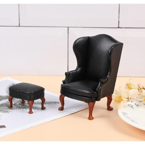 1:12 Dollhouse mini Furniture Miniature rement Doll accessories leather sofa with Pedal 1:12 Dollhouse Furniture Decor