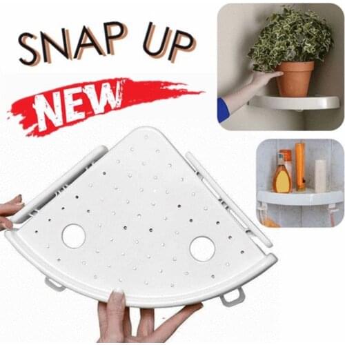 1Pc New Plastic Corner Storage Holder Shelves Shower Dish Tray Suction Cup For Kitchen Bathroom
