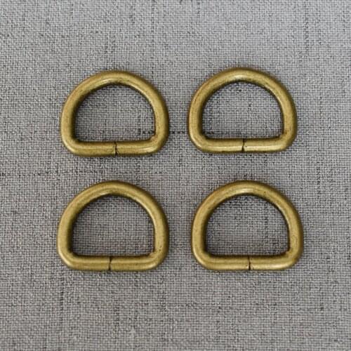 10 Pcs/Lot 20mm Bronze Metal D Ring Use For DIY Mountaineering Bag Dog Collar Dog Leash Belt Sewing Knapsack Accessories