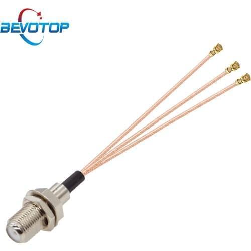 10PCS/lot F Female to 3 u.FL IPX IPEX1 Female 1 t o 3 Triple Splitter Adapter Cable RG178 Pigtail WIFI Antenna Extension Jumper