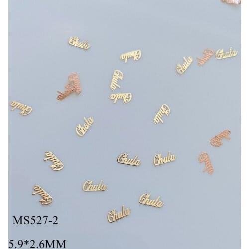100pcs Nail Art Non-adhesive Metal Sticker Spanish Words Chula Toxica Bonita Design Nail Art Metal Pieces