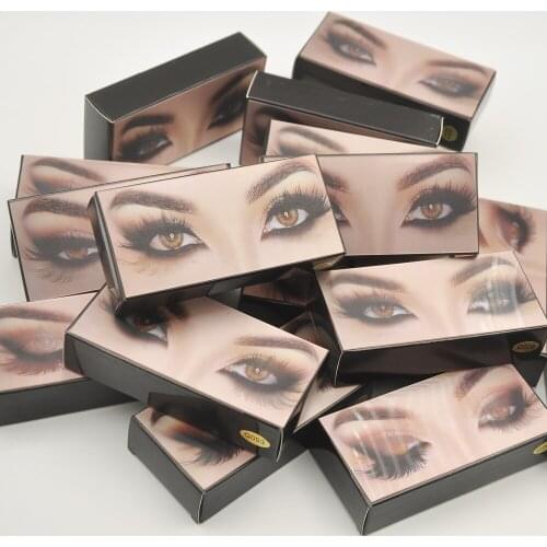 Wholesale 20/pack paper eyelash packaging box lash boxes packaging custom logo faux cils fake 3d mink eyelashes strip case empty