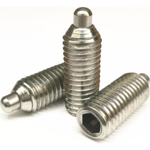 3pcs M6 M8 M10 M12 304 stainless steel Allen stigma bead positioning screws hex socket spring ball head plunger bolt 12mm-30mm L