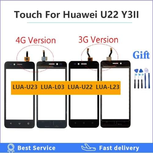 4.5" Front Touch Screen For Huawei U22 Y3ii Y3 II 2 LUA-U23 LUA-L03 LUA-U22 LUA-L23 Touch Screen Touch Panel Sensor Digitizer