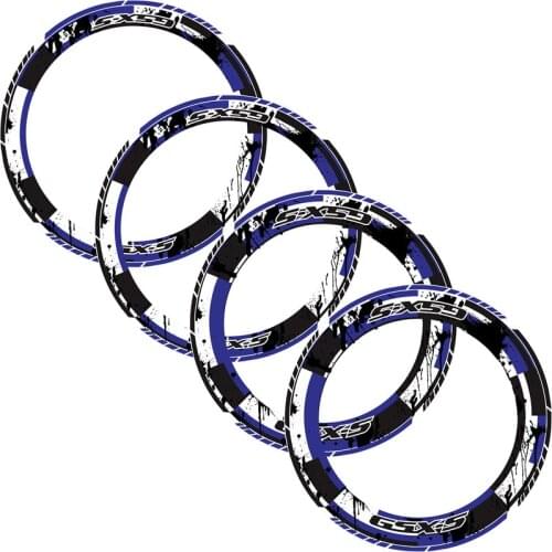 4 X Motorcycle Full tire coverage Thick Edge Outer Rim Sticker Stripe Wheel Decals for SUZUKI GSX-S gsxs 750 1000 125