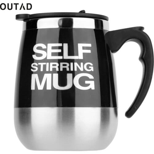 OUTAD 450ML Stainless Self Stirring Mug Auto Mixing Drink Tea Coffee Cup Office Home Automatic Electric Coffee Cups Dropship