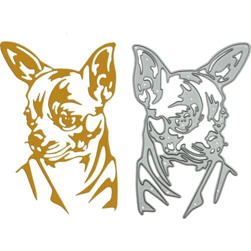 Large Size Chihuahua Dog Pattern Metal Cutting Dies Scrapbooking Craft Paper Cutter For Clipart Card Decorating