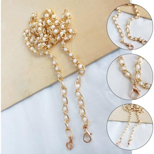 Bag Chain Strap Pearl Bag Chains Luggage Hardware Accessories Aluminum Chain 8mm With Lobster Clasp 40cm 60cm 100cm 110cm 120cm