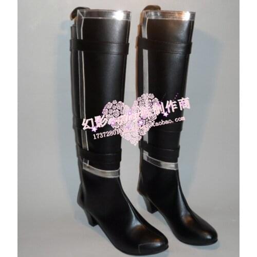 Dead Or Alive Ayane Black Halloween Long Cosplay Shoes Boots H016