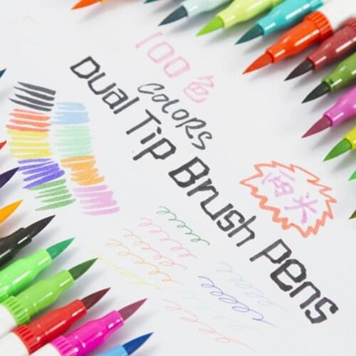 Dual Tip Colored Brush Pens Art Markers Set For Coloring Books Drawing Journal Planner Calendar Art Projects