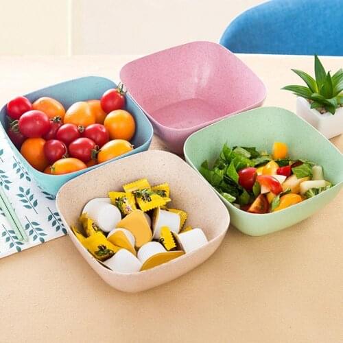 Eco-friendly Crop Straw Simple Square Shape Eating Bowl Household Tableware