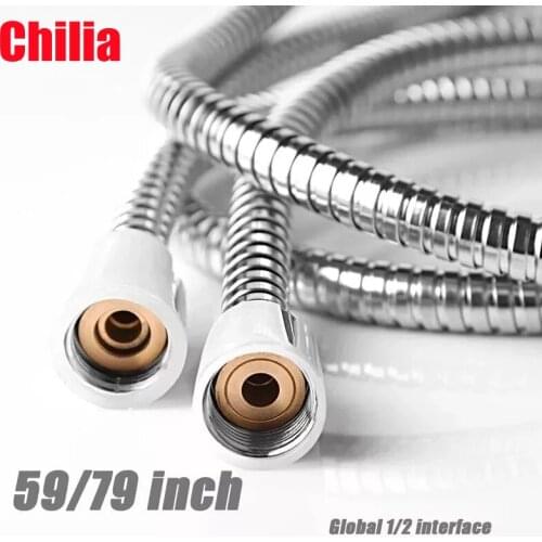 Flexible Soft Water Pipe 1.5m or 2m Rainfall Common Shower Hose Chrome Plating Shower Pipe Black Bathroom Accessories