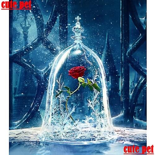 Cute pet New Full Square Diamond 5D rose DIY Diamond Painting Embroidery CrossStitch Rhinestone Mosaic rhinestone Painting Decor