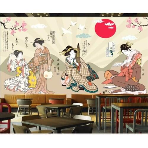 Beibehang retro classic three-dimensional silky 3d wallpaper Japanese sushi restaurant gourmet shop papel de parede wallpaper