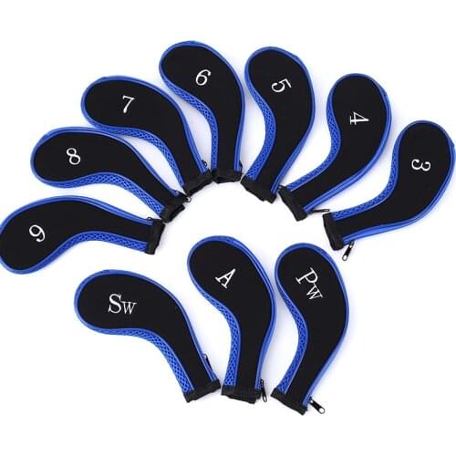 Pack of 10 Golf Irons Set Golf Clubs Zipper Cap Set Head Cover Protective Sleeve Cap Sleeve