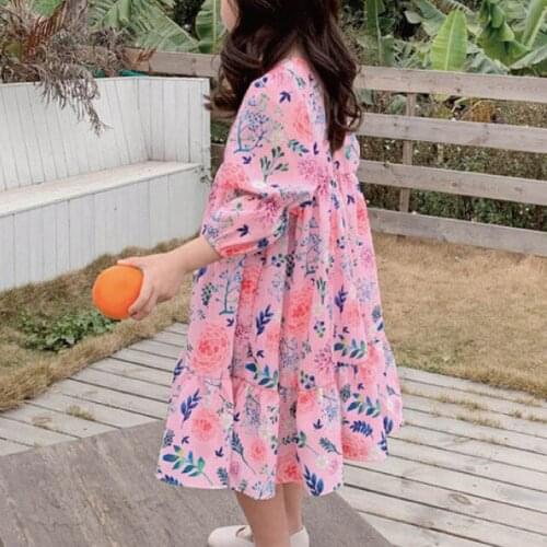 Summer Dress 2021 Flower Party Dress Resort Style Dress Children Clothing Kid Clothes Clothing Baby Girl Dress