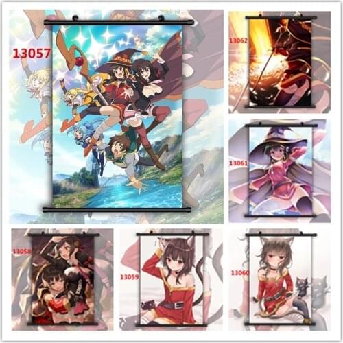 Canvas Print Painting Wall Art Picture Konosuba Aqua Darkness Megumin Poster Home Decor Plastic Hanging Scroll Anime Living Room