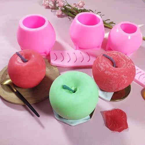 New Christmas Apple Silicone Candle Mold DIY Handmade Candle Making Mould 3D Resin Cake Bakeware Chocolate Soap Mold