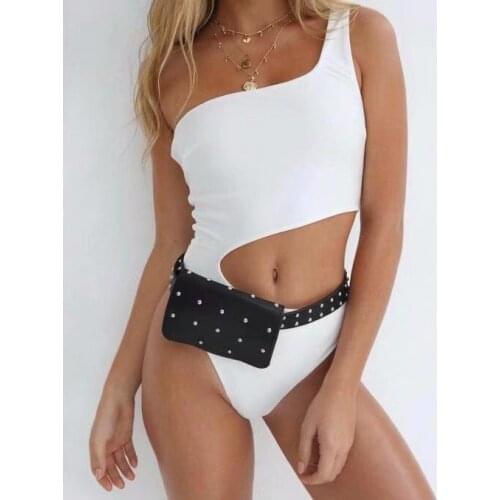 2020 New Sexy White One Piece Swimsuit Women Cut Out Swimwear Push Up Monokini Bathing Suits Beach Wear Swimming Suit For Women