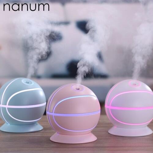 New Basketball Humidifier Mini Ultrasonic Humidifiers Led Night Light Aroma Essential Oil Diffuser USB Fogger Car Air freshener