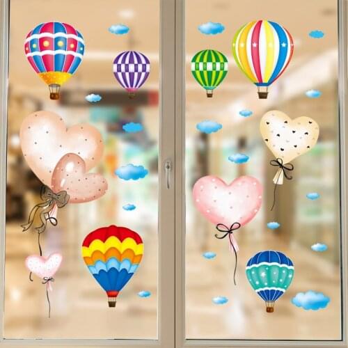 [SHIJUEHEZI] Cartoon Balloons Wall Stickers DIY Kids Rooms Mural Decals for Baby Bedroom Nursery Home Decoration Accessories