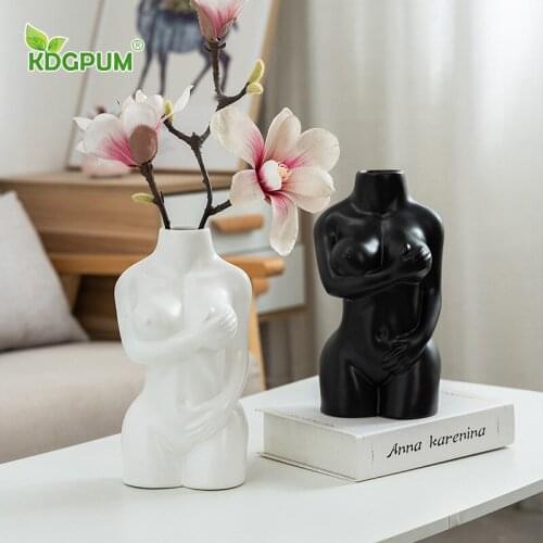 Modern Handmade Ceramic Sculpture Vase Abstract Body Art Model Flower Arrangement Nordic Home Decoration Ornaments