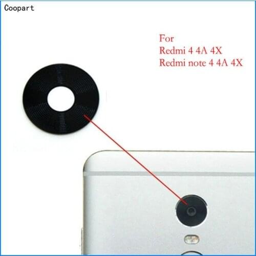 2pcs/lot Coopart New Back Rear Camera lens glass for Xiaomi Redmi 4 4A 4X note 4 4A 4X note4 with Sticker top quality