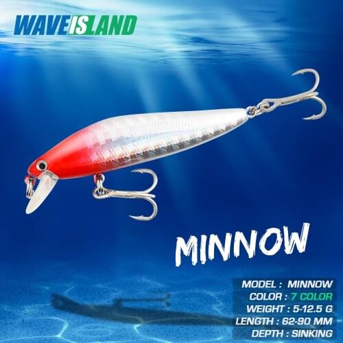 WAVEISLAND Jerkbait Fishing Lure Minnow New Bait Mino 90MM 12.5G Wobbler Carp Isca Artificial Leurre Souple Lures Equipment