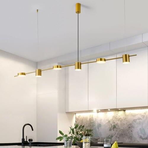 Postmodern Gold or Black LED Chandelier Dining Room Long Pendant Lamp Nordic Bar Coffee Shop Home Deco Lighting Hanging Fixtures