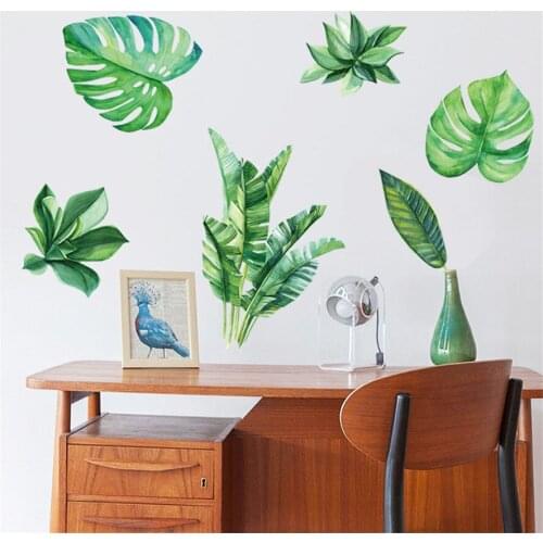2017 New Fashion Design 1Set Banana Leaves Art Vinyl Mural Home Room Decor Wall Stickers Home Decor Living Decorations