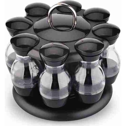 360 Rotating Condiment Set Spice Jar StorageBox HomeKitchen Cruet Rack 8/16pcs Seal Jar Coffee Sugar Condiment Container Bo H0C7