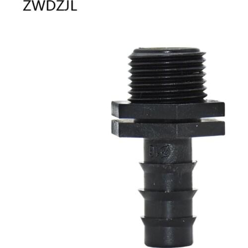 Drip irrigation male Thread 1/2 to the 16mm hose connectors barbed 5/8" water connectors 1/2 inch Garden tap adapter 40pcs