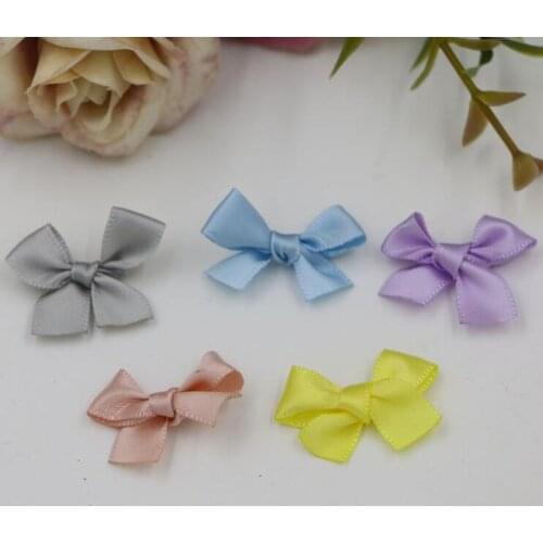 50pcs/lot Mini Satin Ribbon Flowers Bows Gift Craft Wedding Decoration