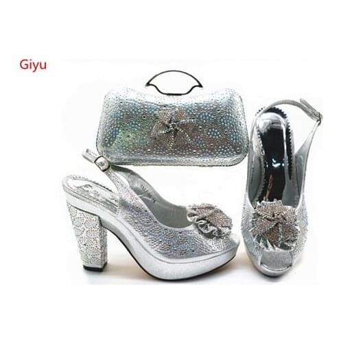 African Shoes And Bags To Match Set High Quality Womwn Shoes And Bag Sets Italian Shoes And Bag Set For Party SSN1-20