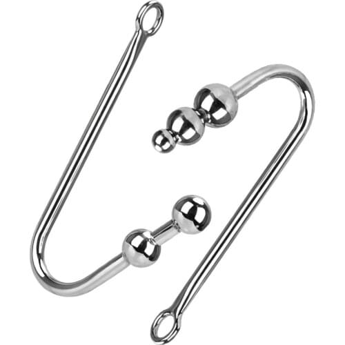 Stainless Steel Anal Hook With Ball Hole Butt Plug Sex Toys for Men and Women Anus Dilator Anal Toys Adult Products