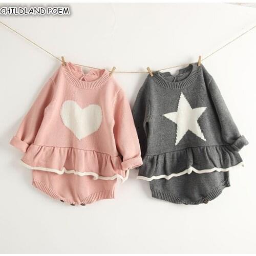 Baby Rompers Autumn Baby Girl Romper Knitting Baby Clothes Long Sleeve Newborn Baby Knitted Romper Infant Boys Jumpsuit Overalls