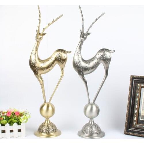 Europe metal animal Fushou Deer living room decoration ornaments alloy metal office desk decoration home accessories A01