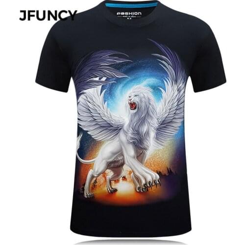 JFUNCY 3D Tshirt Men Graphic T Shirts Summer Short Sleeve Streetwear Male Tee Top Cotton Casual Gothic Man Clothing