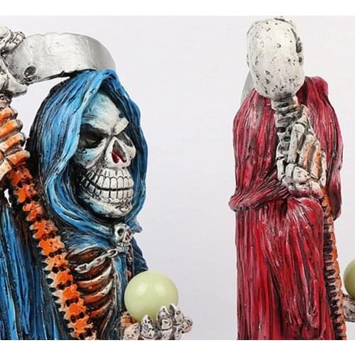 Skeleton Head Skull Wizard Resin Craft Skull High Quality Statues Sculptures Decor Prop Halloween Home Party Decoration