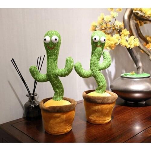 Cactus Plush Toy Electronic Vibration Dancing Twisting Singing Plush Cute Dancing Cactus Child Education Toy Car decoration