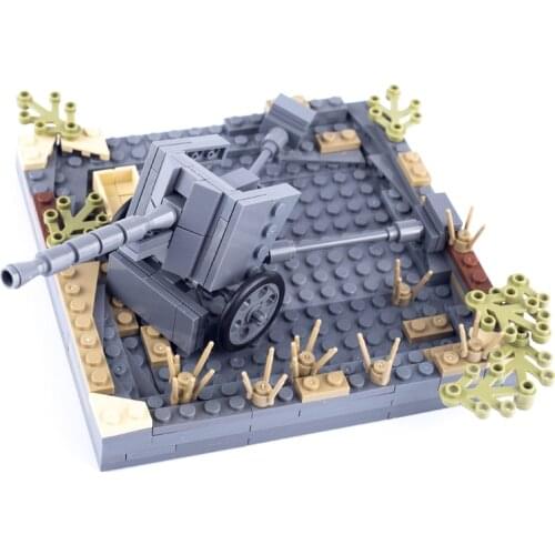 WWII Germany PAK40 Building Blocks German Army Soldiers Weapon Anti-tank Gun Bricks Military Accessories Toys for Children D288
