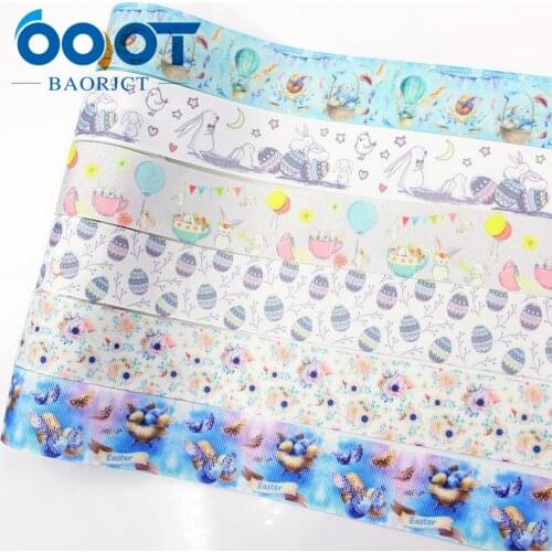 OOOT BAORJCT I-181128-285,38mm,10yards Easter Cartoon Ribbons Thermal transfer Printed grosgrain,Holiday decoration materials