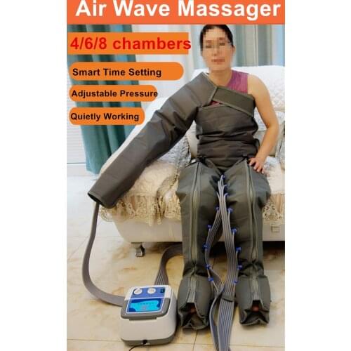 4/6/8 Chamber Air Wave Pressure Massager Air Pressure Muscle Leg Arm Waist Body Massaging Muscles Relaxed Recovery Massager
