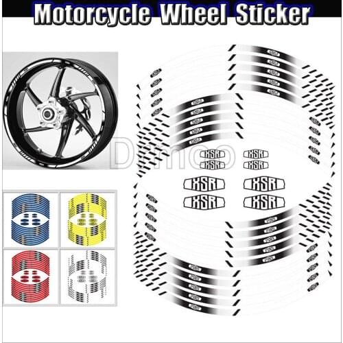 Motorcycle Wheel 16 PCS Stickers Motocross Reflective Waterporof Decals Rim Tape Strip For Yamaha XSR900 XSR700