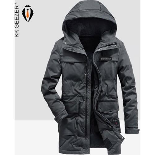 Winter Jacket Duck Men Long 90% White Duck Down Hooded Thick Warm Business Windproof Waterproof Casual Parkas Padded Overcoat