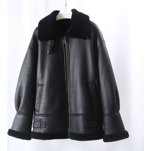 OFTBUY 2021 Double Faced Fur Real Fur Coat Winter Jacket Women Man Genuine Leather Natural Merino Sheep Fur Outerwear Locomotive